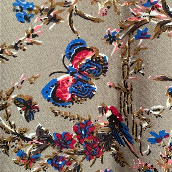 Boho, butterfly print, smock blouse - Picture 3 of 4